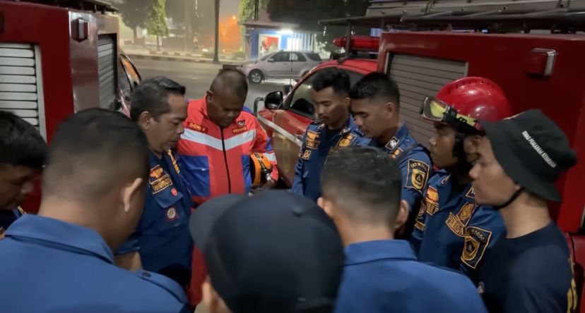 Upaya pencarian balita hanyut di Ciomas, Kabupaten Bogor (Dok.Damkar)