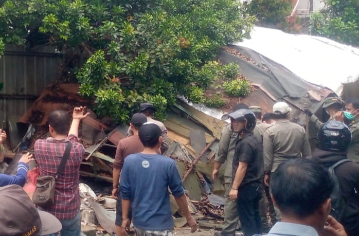 Pembongkaran PKL di Babakan Dramaga, Kabupaten Bogor.(Istimewa)