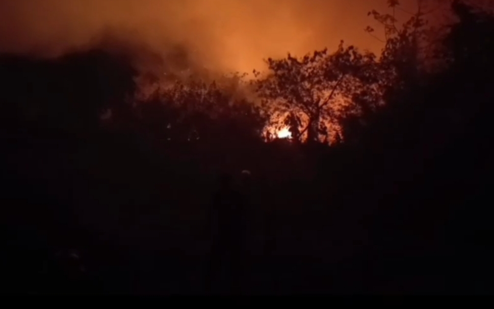 Tangkapan layar video kebakaran TPA Galuga Kabul kangen (Istimewa)